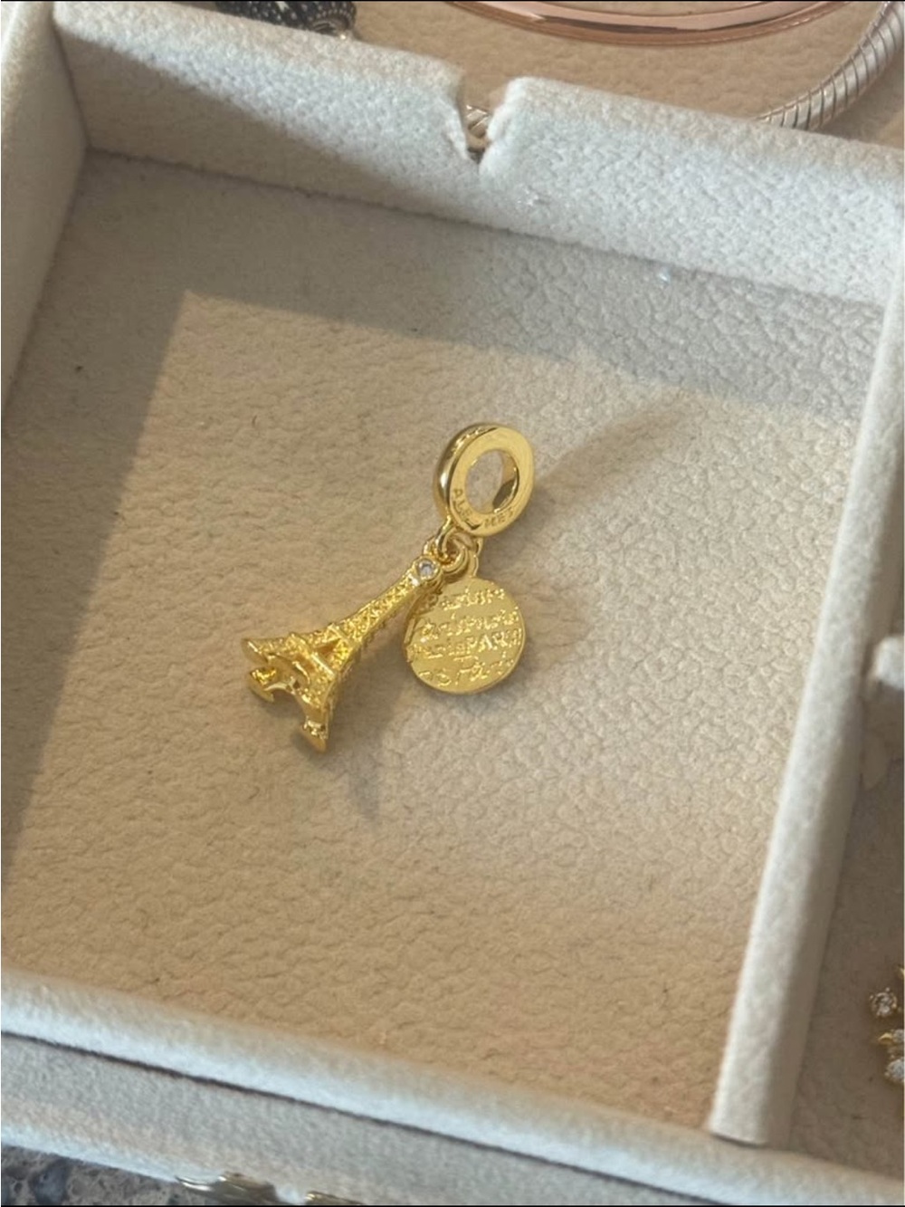Pandora Gold Eiffel Tower Dangle Charm Pendant - Women Accessories